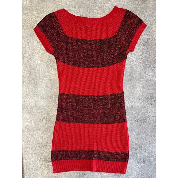 Red Paint Y2k Knit Sweater Dress - Picture 5 of 5